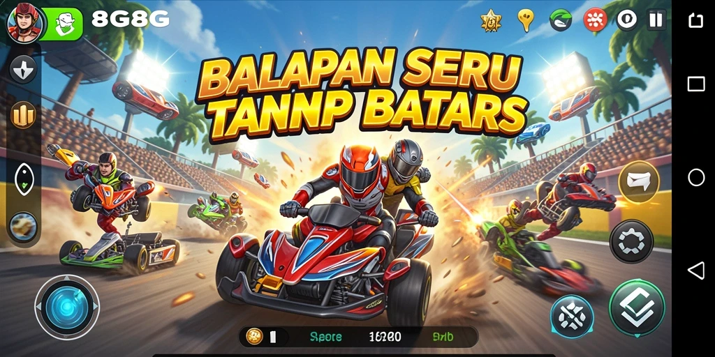Tangkapan layar gameplay balapan yang mendebarkan di 8G8G.