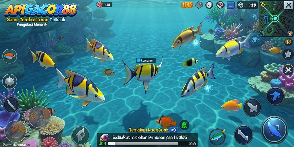 Gameplay seru dalam APIGACOR88 saat menembak ikan.