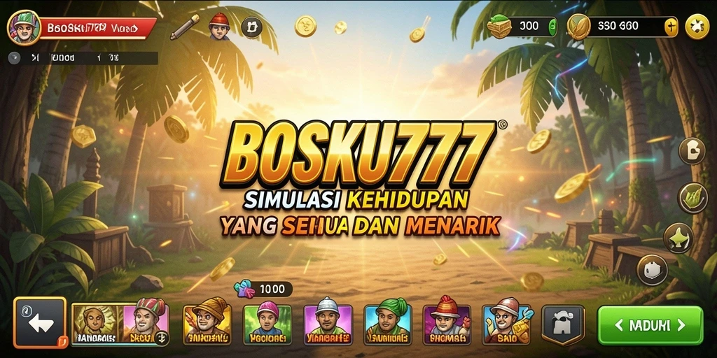 Tangkapan layar gameplay <strong>BOSKU777</strong> menunjukkan interaksi nyata dalam simulasi kehidupan.