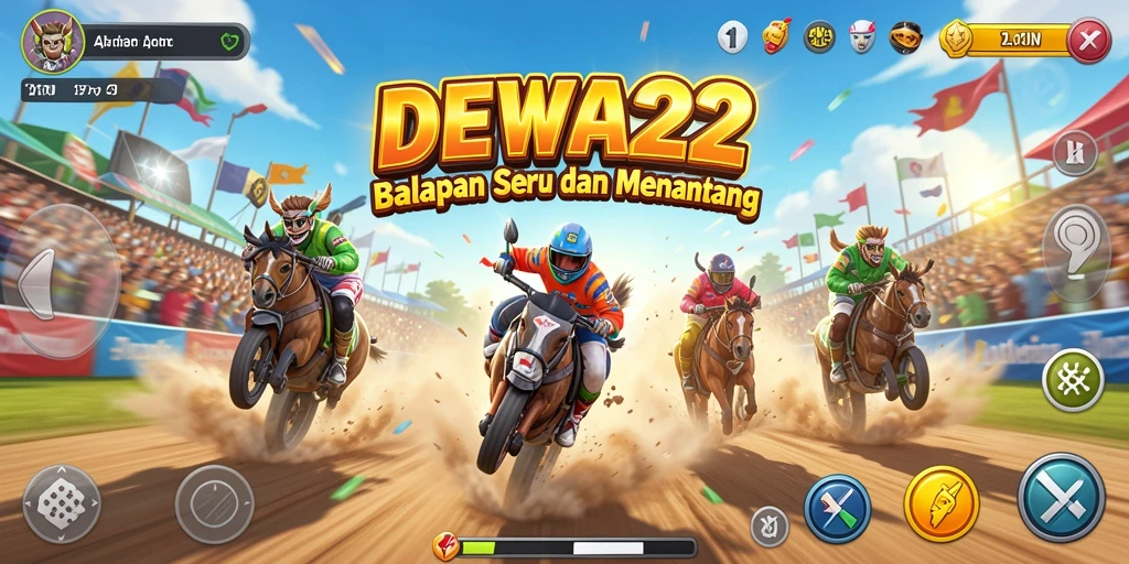 Tampilan gameplay balapan yang seru di DEWA22.