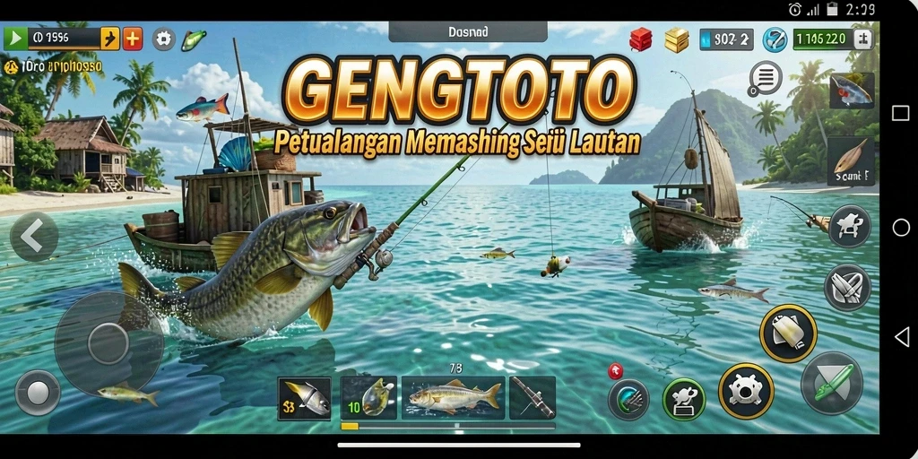 Tampilan aksi memancing di GENGTOTO dengan grafis yang menawan.