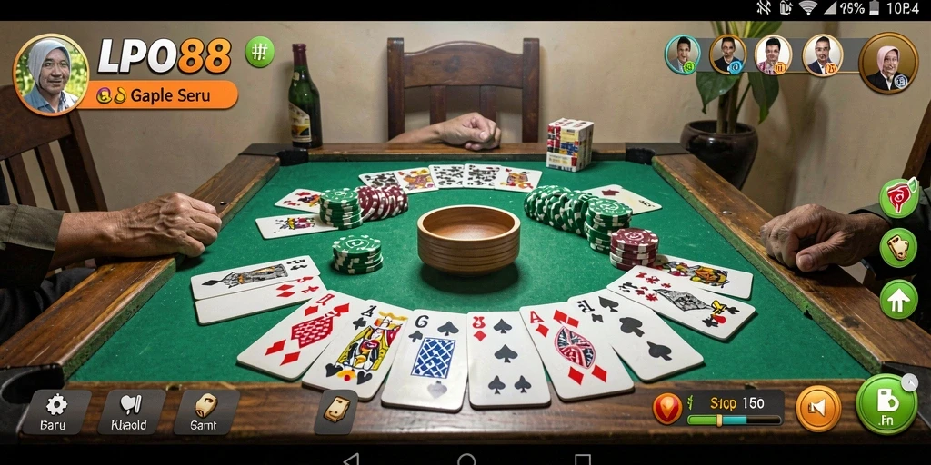 Tampilan menarik dengan gameplay seru Gaple yang menantang.