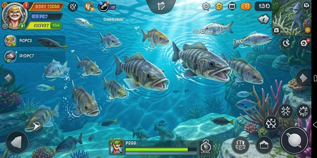 Tampilan gameplay PCPC7 dengan aksi Tembak Ikan yang seru.