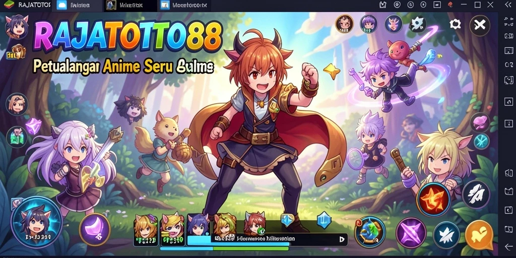 Tampilan gameplay RAJATOTO88 dengan karakter anime yang menarik.
