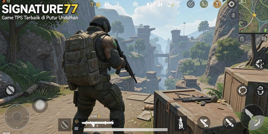 Tampilan gameplay SIGNATURE77 yang menegangkan dalam mode TPS.