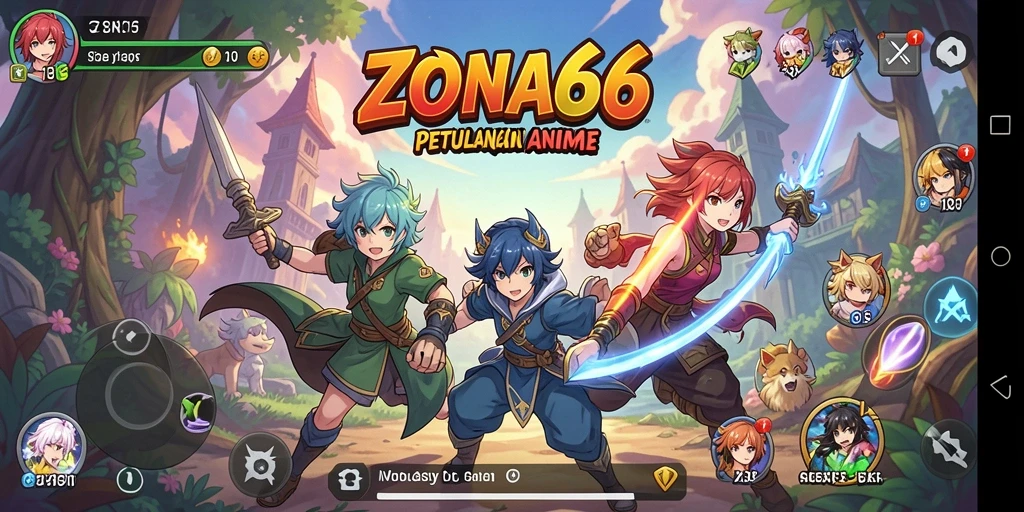 Menampilkan gameplay seru di dunia anime yang menakjubkan.